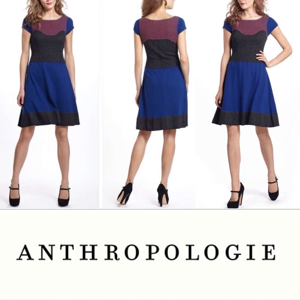 Anthropologie Sparrow intarsia dotted dress size S